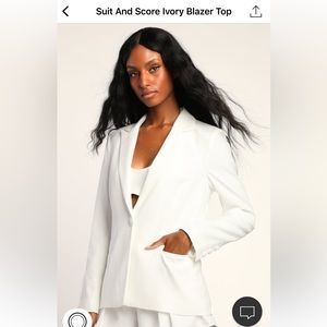 Brand new lulu ivory blazer top